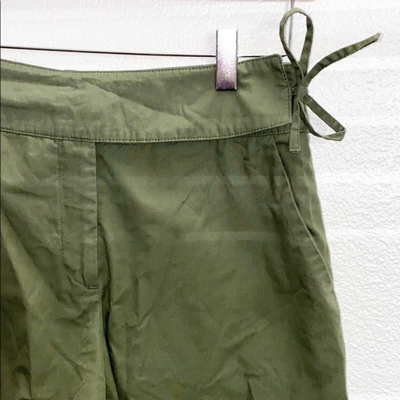New York & Company Olive Green Tie Side Shorts - Picture 2 of 10